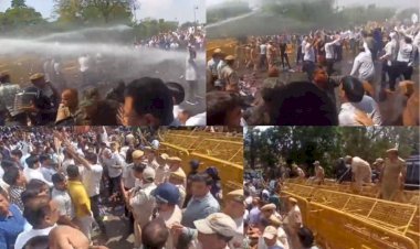 पुलिस-डॉक्टरों के बीच फिर झड़प, अब वाटर कैनन से पानी की बौछार, भाजपा बोली- ये तानाशाह गहलोत सरकार का दंभ