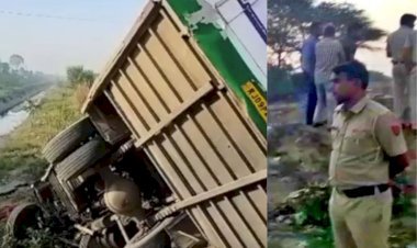 पुलिया की रेलिंग तोड़ रेलवे ट्रैक पर गिरी बस, 4 की मौत, 28 घायल, गंभीर जयपुर रेफर