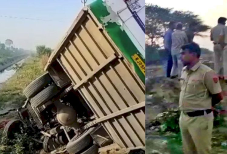 पुलिया की रेलिंग तोड़ रेलवे ट्रैक पर गिरी बस, 4 की मौत, 28 घायल, गंभीर जयपुर रेफर