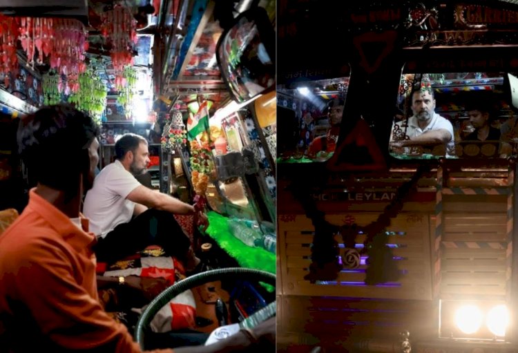 ट्रक में सवार हुए राहुल गांधी, अंबाला से पहुंच गए चंडीगढ़..... वीडियो हो गया वायरल