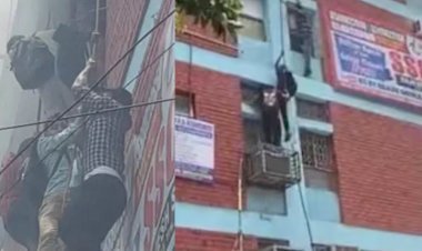 दिल्ली में बिल्डिंग में लगी आग, जान बचाने को तीन मंजिल से कूदे कोचिंग सेंटर के छात्र