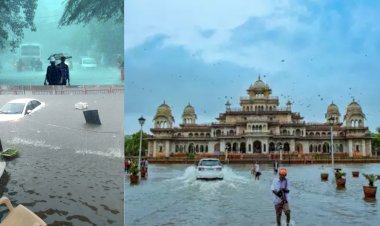 जयपुर में सड़कें बन गई नदियां, बारिश से पूरे राजस्थान में हालात ऐसे हैं