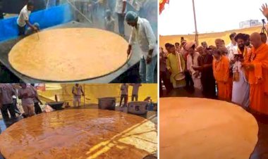 राजस्थान में बनी दुनिया की सबसे बड़ी रोटी, 1 हजार किलो का तवा और 20 फीट लंबा बेलन, 1 हजार लोग खाएंगे
