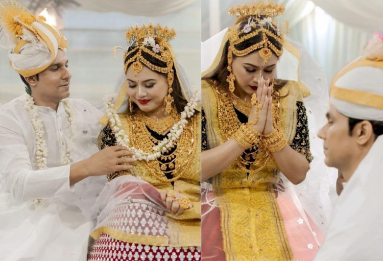बॉलीवुड के एक और कपल ने की शादी, दूल्हा-दुल्हन ने बिखेरी स्वर्णिम आभा