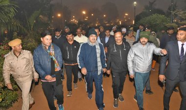 मुख्यमंत्री भजनलाल शर्मा ने सिटी पार्क में मॉर्निंग वॉक के साथ स्वस्थ राजस्थान की ओर कदम बढ़ाया
