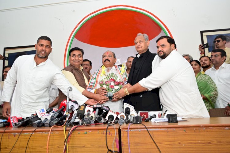 rajasthan congress press conference in jaipur prahlad gunjal 