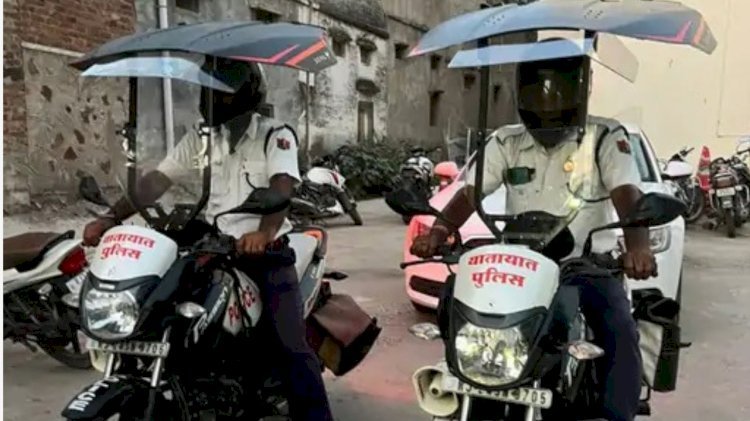 ब्रांड ऐंबैस्डर दिलीप पटेल की पहल पुलिसकर्मियों की बाइक पर लगे सुरक्षा किट, धूप और बारिश से ​करेगा बचाव