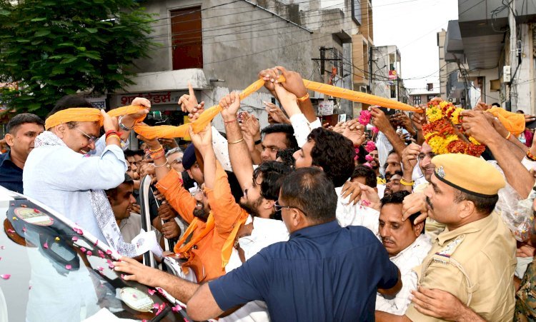 rajasthan chief minister bhajan lal sharma in sanganer