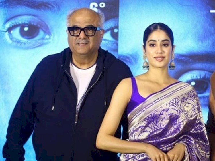 boney kapoor and janvi kapoor  