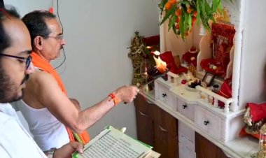 मदन राठौड़ ने परिवार सहित की घट स्थापना, मांगी खुशहाली