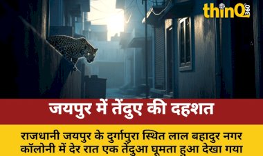 जयपुर: रिहायशी इलाके में तेंदुए की दस्तक, CCTV में कैद