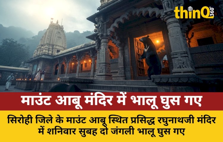 माउंट आबू के रघुनाथजी मंदिर में घुसे दो भालू, मचा हड़कंप