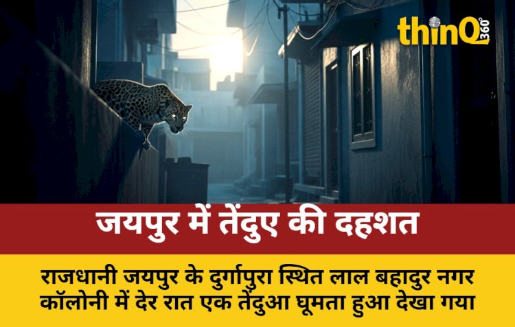 जयपुर: रिहायशी इलाके में तेंदुए की दस्तक, CCTV में कैद