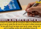 राजस्थान में 58 लाख से अधिक मतदाताओं के नाम कटने का खतरा