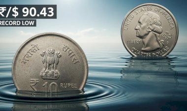 रुपया डॉलर के मुकाबले 90.43 के रिकॉर्ड निचले स्तर पर