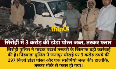सिरोही में 3 करोड़ की 297 किलो डोडा पोस्त जब्त, तस्कर फरार