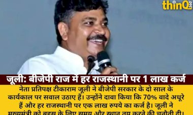जूली का दावा: बीजेपी राज में हर राजस्थानी पर एक लाख कर्ज