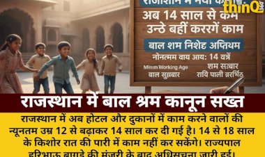 राजस्थान में नया कानून: अब 14 साल से कम उम्र के बच्चे नहीं करेंगे काम
