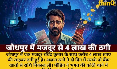 जोधपुर: मजदूर के खातों से दो दिन में 4 लाख की साइबर ठगी