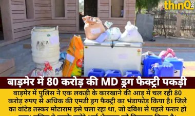 बाड़मेर में 80 करोड़ की MD ड्रग फैक्ट्री का भंडाफोड़, तस्कर मोटाराम फरार