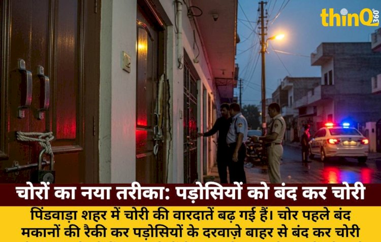 पिंडवाड़ा में चोरों का नया ट्रेंड: रैकी कर पड़ोसियों को बाहर से बंद कर रहे
