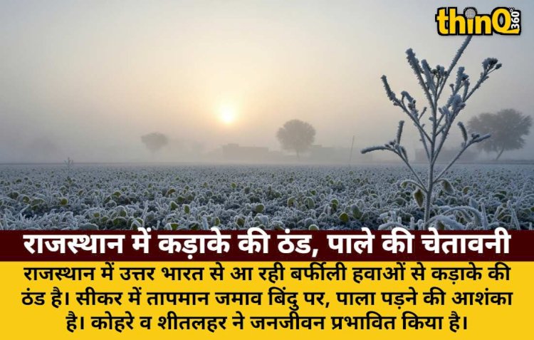 राजस्थान में जमाव बिंदु पर पारा, पाला-कोहरे से बढ़ी ठिठुरन