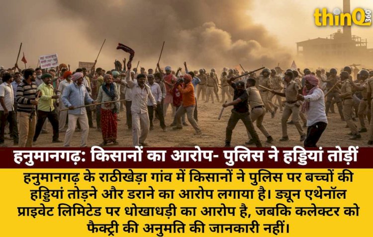 हनुमानगढ़ में एथेनॉल फैक्ट्री विवाद: किसानों का आरोप, पुलिस ने बच्चों की हड्डियां तोड़ीं