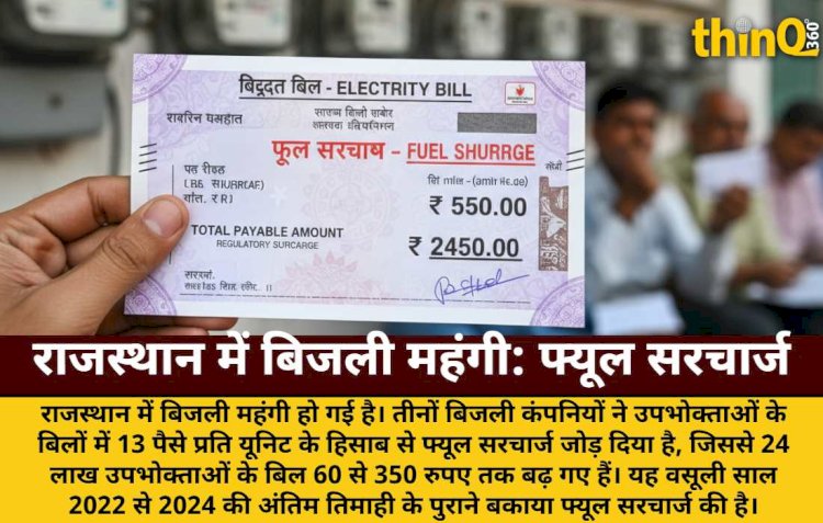 राजस्थान में बिजली महंगी, 24 लाख उपभोक्ताओं पर फ्यूल सरचार्ज का बोझ