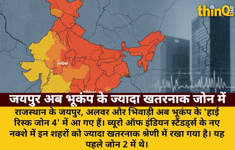 जयपुर, अलवर, भिवाड़ी अब भूकंप के 'हाई रिस्क जोन 4' में शामिल
