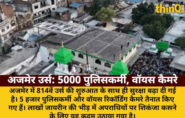 अजमेर उर्स: 5 हजार पुलिसकर्मी तैनात, वॉयस रिकॉर्डिंग कैमरों से निगरानी