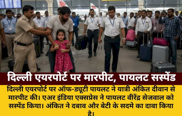 दिल्ली एयरपोर्ट पर यात्री से मारपीट, पायलट सस्पेंड; बेटी सदमे में