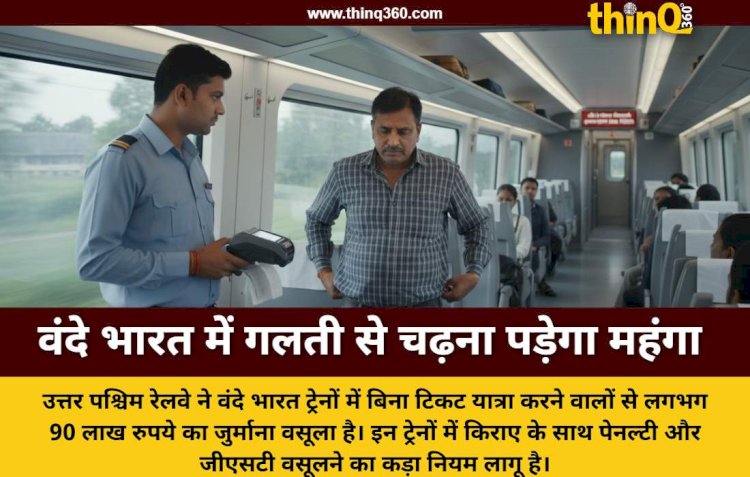 उत्तर पश्चिम रेलवे की वंदे भारत ट्रेनों में बिना टिकट यात्रियों पर सख्ती, वसूला 90 लाख का जुर्माना