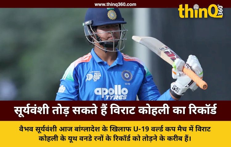 अंडर-19 वर्ल्ड कप: वैभव सूर्यवंशी आज तोड़ सकते हैं विराट कोहली का रिकॉर्ड, बांग्लादेश से भिड़ेगा भारत