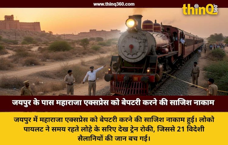 जयपुर के पास महाराजा एक्सप्रेस को बेपटरी करने की बड़ी साजिश नाकाम, लोको पायलट की सूझबूझ से टला बड़ा हादसा