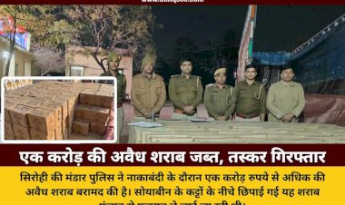 सिरोही: मंडार पुलिस की बड़ी कार्रवाई, एक करोड़ की अवैध शराब के साथ ट्रक जब्त, एक गिरफ्तार